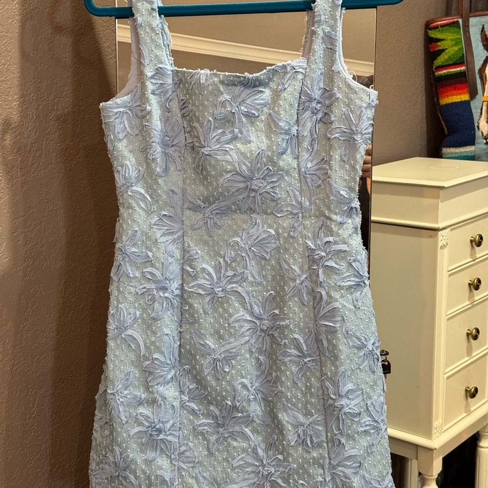 Dusty Blue Floral Dress
